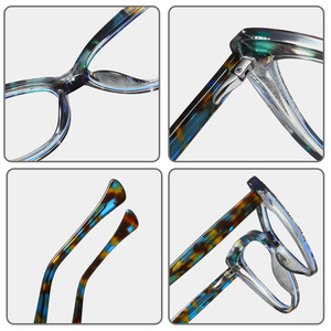 Simple Acetate TR90 Sexy Shiny <strong>Crystal</strong> Colorful Cat <strong>Eye</strong> Eyewear Blue Light Blocking Square Optical Glasses <strong>Frame</strong> Designer - Product Image 6