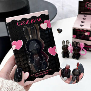 Gege Bear Little Black Rabbit Gloss à lèvres crémeux hydratant longue tenue, haute pigmentation, végétalien, minéral, effet brillant avec miroir - Product Image 1