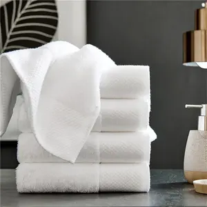 Otel havluları yumuşak banyo havluları jakarlı işlemeli Logo % 100% pamuk lüks otel havlu seti