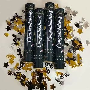 Vente en gros de canons à confettis portables 30cm avec impression UV faits sur mesure Graduation Season Celebration Popper Différentes couleurs - Product Image 3