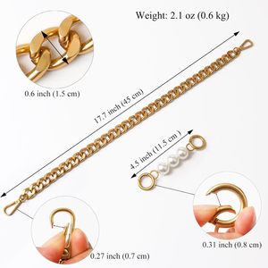 Chunky <b>Purse</b> Chain Handles Short Strap Replacement For Handbag Set Of Inches Long - Product Image 3