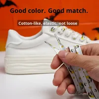 Cordones Planos Personalizados con Estampado de Dibujos Animados para Halloween, Venta al por Mayor, Runtong, 0.8 cm de Ancho, Poliéster, para Zapatillas Deportivas y Calzado Deportivo