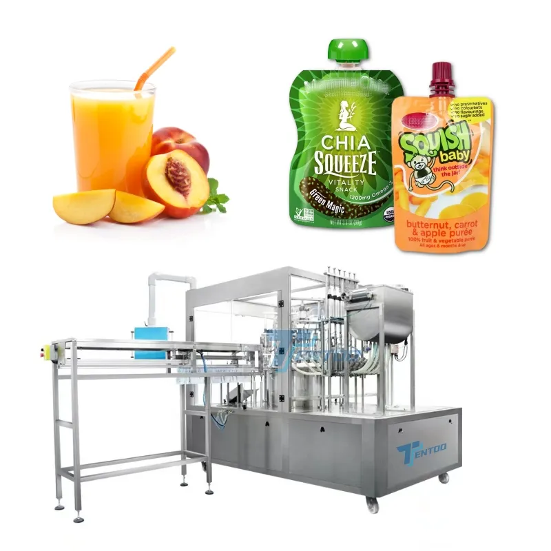 Automatic doypack bag liquid litchi sugarcane mango fruit juice packaging machine machinery
