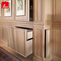 Alland Maßgefertigter Minimalistischer Eingebauter Moderner Luxuriöser Wandmontierter TV-Schrank aus Weißeiche für Schlafzimmer und Eingangsbereich