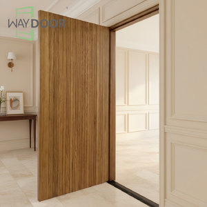 Portes intérieures minimalistes à panneau massif, finition teintée sur mesure, avec cadre à charnières, pour une intimité optimale, en chêne et acajou massif - Product Image 1