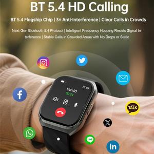 Smartwatch Sportivo MT66 con Cinturino in Acciaio, Schermo IPS Curvo da <span class=keywords><strong>1</strong></span>,83 Pollici, Batteria da 1000mAh, Impermeabile IP68 - Product Image 4