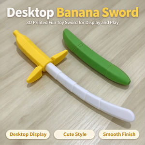 Épée banane rétractable avec lame courbée et fourreau, jouet léger imprimé en 3D, portable, pour collection et décoration de bureau - Product Image 4