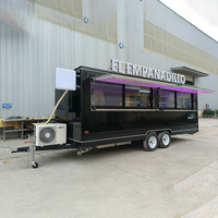 Remorque alimentaire mobile d'extérieur en panneau XPS résistant à la rouille, forme carrée, personnalisable avec logo, pour frites et bonbons de restauration rapide