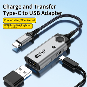 Loại C Để USB3.0 OTG <span class=keywords><strong>Adapter</strong></span> 2-Trong 1 Tốc Độ Cao <span class=keywords><strong>Splitter</strong></span> Với Sạc Nhanh Cho Bàn Phím Chuột Ổ Đĩa Flash - Product Image 2