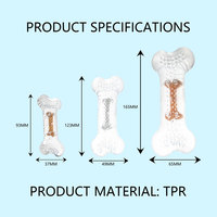 Jouet à mâcher pour chien en TPR composite dur, à picots, parfum bacon, design transparent double couche, pour chiot, pour le nettoyage des dents et le soulagement du stress
