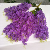 GOG139 Vente en gros Décoratif Blanc Soie Artificielle Glycine Fleurs Suspendues Guirlande Guirlande Arche