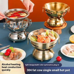 Sang trọng nhỏ duy nhất lẩu 304 thép không gỉ không dính lớp phủ 16cm Chứng Khoán nồi cho súp cảm ứng nồi - Product Image 2