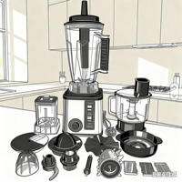 Robot culinaire électrique robuste 9500W 6-en-1 avec 6 lames, 3L, pour usage domestique, extérieur, camping-car, voiture, hôtel - Modèle 2026
