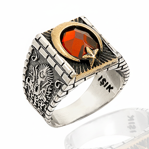 Anillo de plata de ley 925K para hombre, turco, Moonstar, imperio otomano - Product Image 2