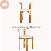 Chaise de salle à manger empilable en bois massif rustique avec siège confortable pour hôtel, restaurant, villa, utilisation intérieure et extérieure
