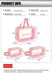 Offre Spéciale Vente en gros Sac cosmétique transparent Sac cosmétique transparent en PVC étanche Trousse de maquillage étanche - Product Image 6