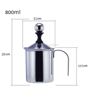 Venta al por mayor 400 ml/800 ml doble Manual de acero inoxidable de la malla de la mano vaporizador de leche - Product Image 2