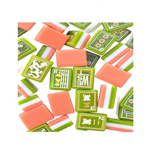 En stock, Nouveau Mini Set de Mahjong de Voyage 4 couches en Mélamine Gravée, Luxe Moderne, 160 Tuiles Vert Art, Édition Américaine - Product Image 3