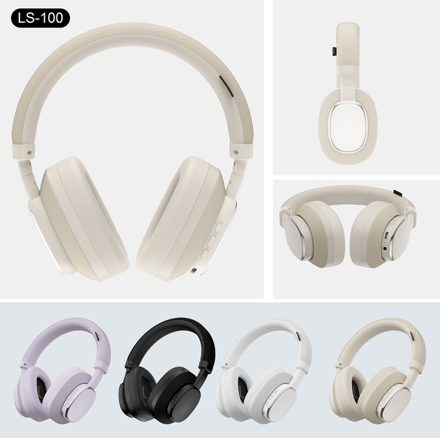 LS-100 Over-Ear Noise-Canceling Hi-Fi Headphones Active Noise Cancellation (ANC) Leather Metal Sports Travel DJ Audiophile