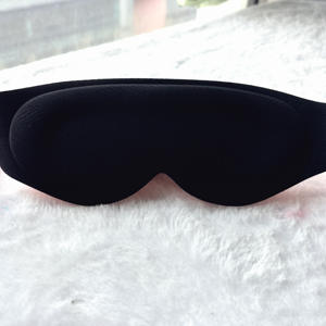 Masque de sommeil lesté personnalisé noir avec remplissage de billes de verre pour le soulagement du stress, avec velcro silencieux, masque oculaire 3D - Product Image 2