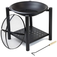 Brasero d'extérieur à base carrée de 21 pouces avec support à bûches, écran anti-étincelles et pioche, pour chauffage de jardin, patio et feux de camp