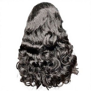 Peluca de Cabello Humano Negro con Ondas Grandes y Rizadas, Estilo Boncy, de 10 a 18 Pulgadas - Product Image 1