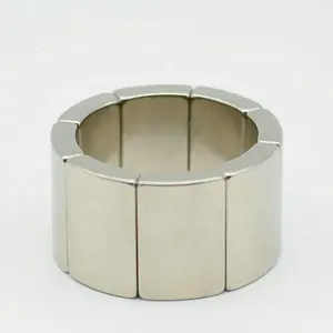 Custom High Performance Arc Shaped Super Strong NdFeB Permanent Magnet For Wind Turbines Generators