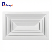 Grille de Diffusion Carrée en Aluminium avec Volet de Retour d'Air, Débit Quatre Voies pour Système de Ventilation de Climatisation Plafonnier