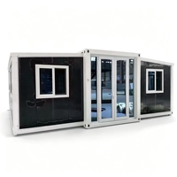 Maison conteneur préfabriquée de 20 pieds, deux chambres, maison modulaire à panneaux sandwich, système d'énergie solaire pour villa ou atelier