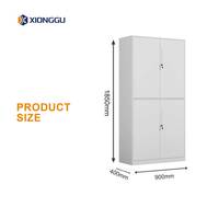 Armoire de rangement de bureau en acier à quatre portes, classeur métallique verrouillable, organisateur de documents avec étagère réglable pour le lieu de travail