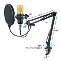 Ensemble Hot BM800 & Carte Son V8 : Kit de Microphone à Condensateur Professionnel pour Enregistrement en Studio, Karaoké, Podcast et Streaming en Direct