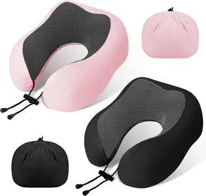100% Pure Memory Foam Airplane Travel Neck Pillow Upgrade Portable Neck Pillow For Plane And Car Traveling Sleep