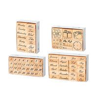 1 boîte de tampons standard en bois pour impression numérique, pour usage au bureau - Planification hebdomadaire/mensuelle et design décoratif