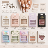 E&A Wholesale Nouveaux Ongles Press-On Classiques Couleurs Unies en ABS avec MSDS, Designs Papillon, Carrés et Stiletto pour Doigts