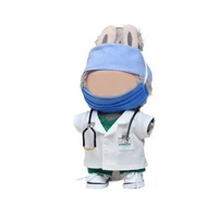 Nouvel ensemble d'uniformes de docteur rose, tenue d'infirmière avec chapeau et masque, vêtements pour mini-poupée en peluche, accessoires de mode pour poupées