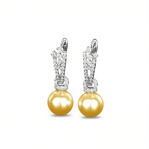 Pendientes de Perlas Tiffany & Co. en Oro de 18K con Diamantes Naturales de Corte Brillante Redondo, Clásicos para Mujer, Certificados por GIA - Product Image 1