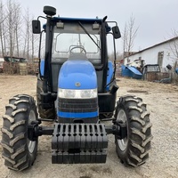 Tracteur agricole d'occasion de haute qualité, 4 roues motrices, 80 CV, moteur Shanghai, NH Farm, 10001-20000 heures d'utilisation