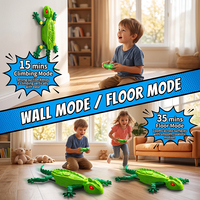 Kadal Remote Control 2.4G 360 °   Robot Tikus Gecko Panjat Dinding Lantai Plafon Berputar Isi Ulang dengan Mata LED Menyala