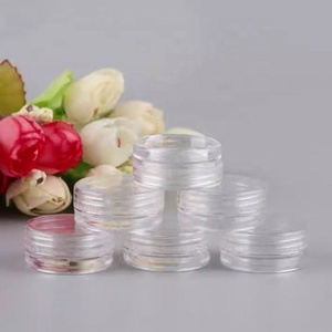 Pots cosmétiques cylindriques transparents en PP avec couvercle à vis, sérigraphiés pour le stockage d'échantillons de maquillage 2g 3g 5g 10g 15g 20g - Product Image 1