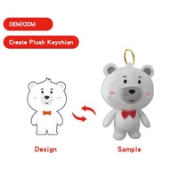 Porte-clés ours en peluche personnalisé, jouet en peluche ours brun sur mesure
