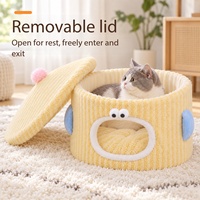 Lit pour chat cylindrique Monster, chaud, respirant, détachable, type grotte pour animaux, pour toutes les saisons, maison fermée pour chat, nid pour chaton et chiot d'intérieur