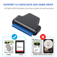 Cable USB 3.0 a SATA G-karve con Núcleo de Cobre y Revestimiento de PVC de 7+15cm para Disco Duro de Portátil y Dispositivos Electrónicos