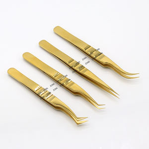 Pinzas de extensiones de pestañas híbridas con etiqueta personalizada profesional Aplicador de aislamiento de acero inoxidable Pinzas de pestañas de volumen de Punta puntiaguda - Product Image 4