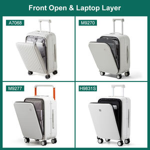 <span class=keywords><strong>Valigia</strong></span> Trolley di Alta Qualità ROHS GRS 20 24 Pollici Bianca <span class=keywords><strong>Grigia</strong></span> alla Moda con Apertura Frontale e Scomparto per Laptop - Product Image 6