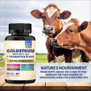 תוספת כוח קולוסטרום 5250 מ "ג עם 40% + פרוביוטיקה, 8 ב-1 תמיכה חיסונית עם אבץ אלדרברי, 60 קפסולות צמחוניות - Product Image 5