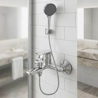 Meilleure vente Mitigeur de douche rond à levier unique Robinet de salle de bain Robinet de baignoire Chrome Ensemble de douche de salle de bain