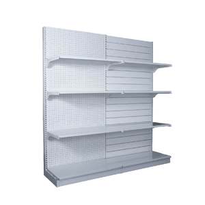 Présentoir vertical en métal de faible puissance OEM/ODM 30/60 H1310 XW1200 X D450mm panneaux arrière de mur à latte de trou pour étagères de supermarché - Product Image 1