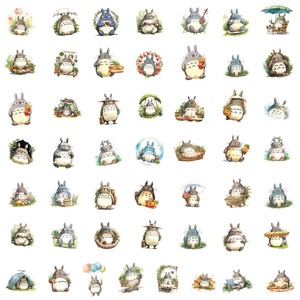 50 autocollants <span class=keywords><strong>Totoro</strong></span> pour téléphone portable, bagages, autocollants décoratifs imperméables, autocollants pour carnet d'enfants - Product Image 5