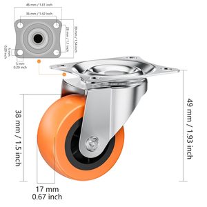 JZM 1 Zoll weiche Polyurethan-Lenk rollen 360 Rotation Langlebiges Design für Aufbewahrung boxen und kleine Möbel - Product Image 3