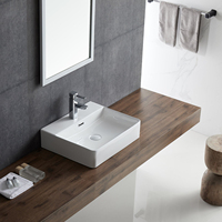 Sanitaire de luxe Dessus de table Lavabo blanc Lavabo de salle de bain d'art Lavabo en céramique
